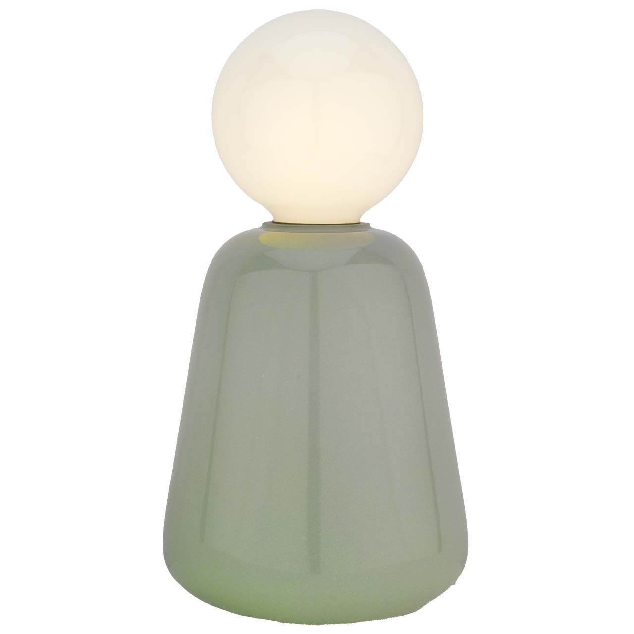 LAMPADA VASO IN VETRO H.27 BULBO mm 95 RICARICABILE USB SALVIA